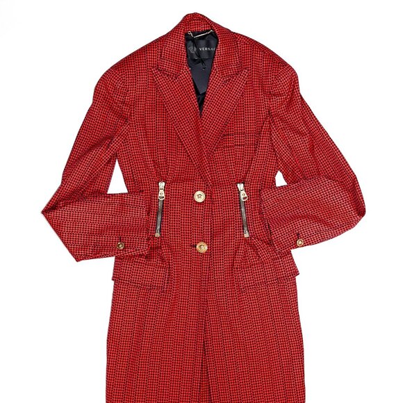 Versace Houndstooth Print Coat - Picture 2 of 10